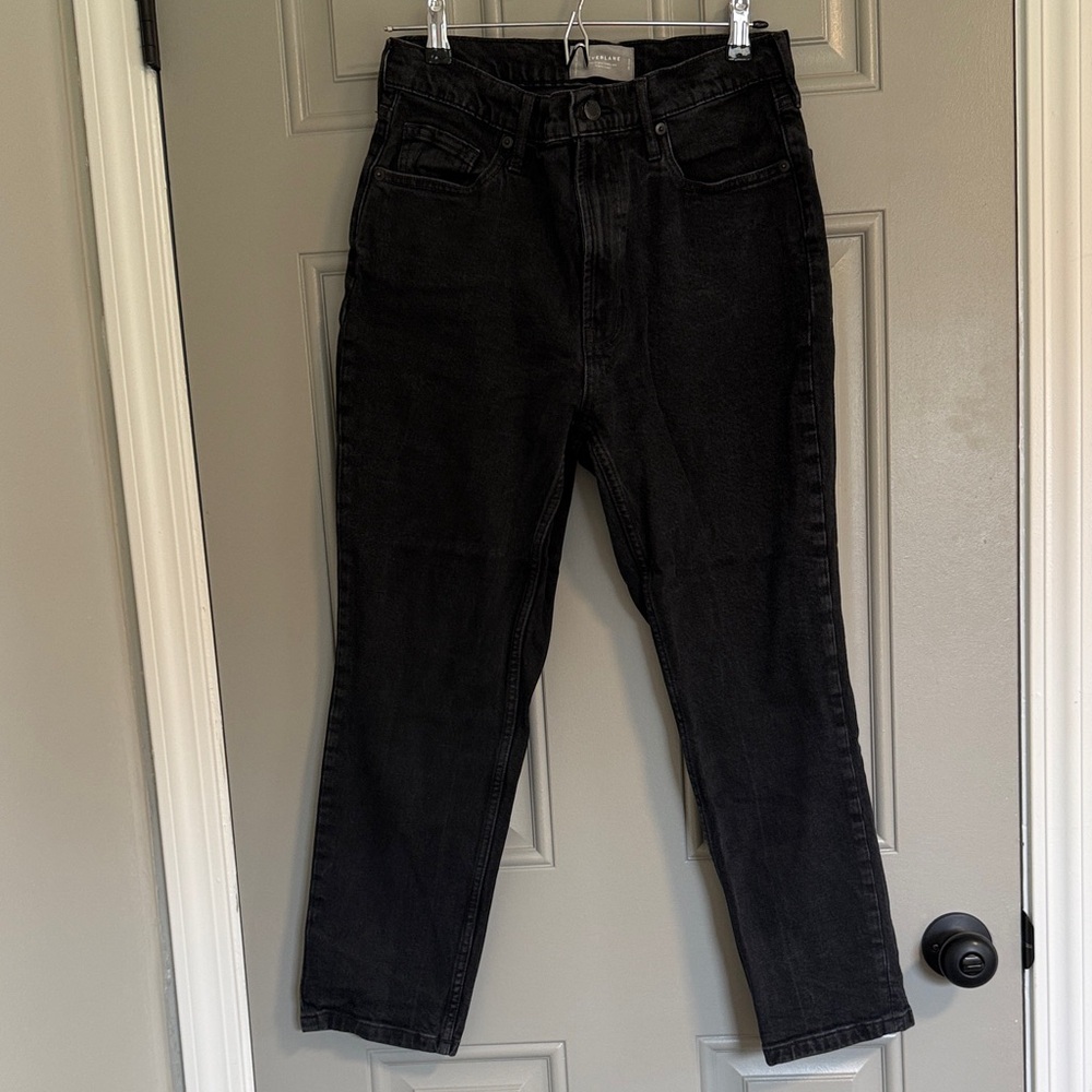 Everlane Washed Black Cheeky Jean - Button Front Detail